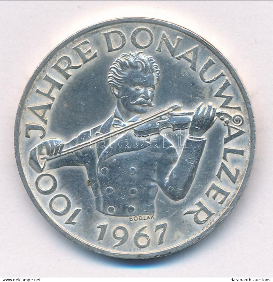 Ausztria 1967. 50Sch Ag "100 éves A Kék Duna Keringő" T:1-,2 Patina, Karc, Ph Austria 1967. 50 Schilling Ag "Centennial  - Unclassified