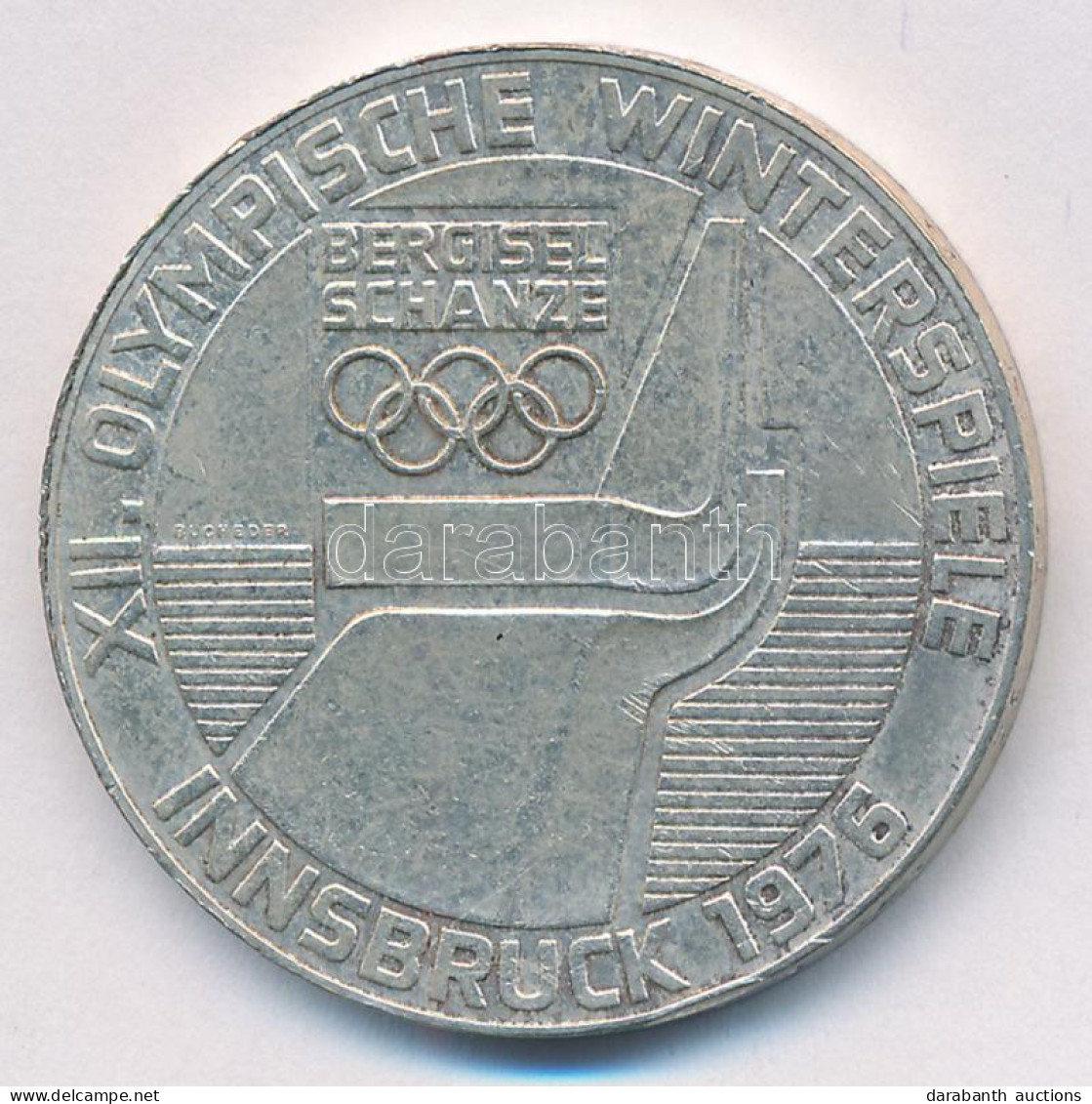 Ausztria 1974. 100Sch Ag "Innsbruck - XII. Téli Olimpia / Lesikló Sánc" T:2 Patina Austria 1974. 100 Schilling Ag "Winte - Unclassified