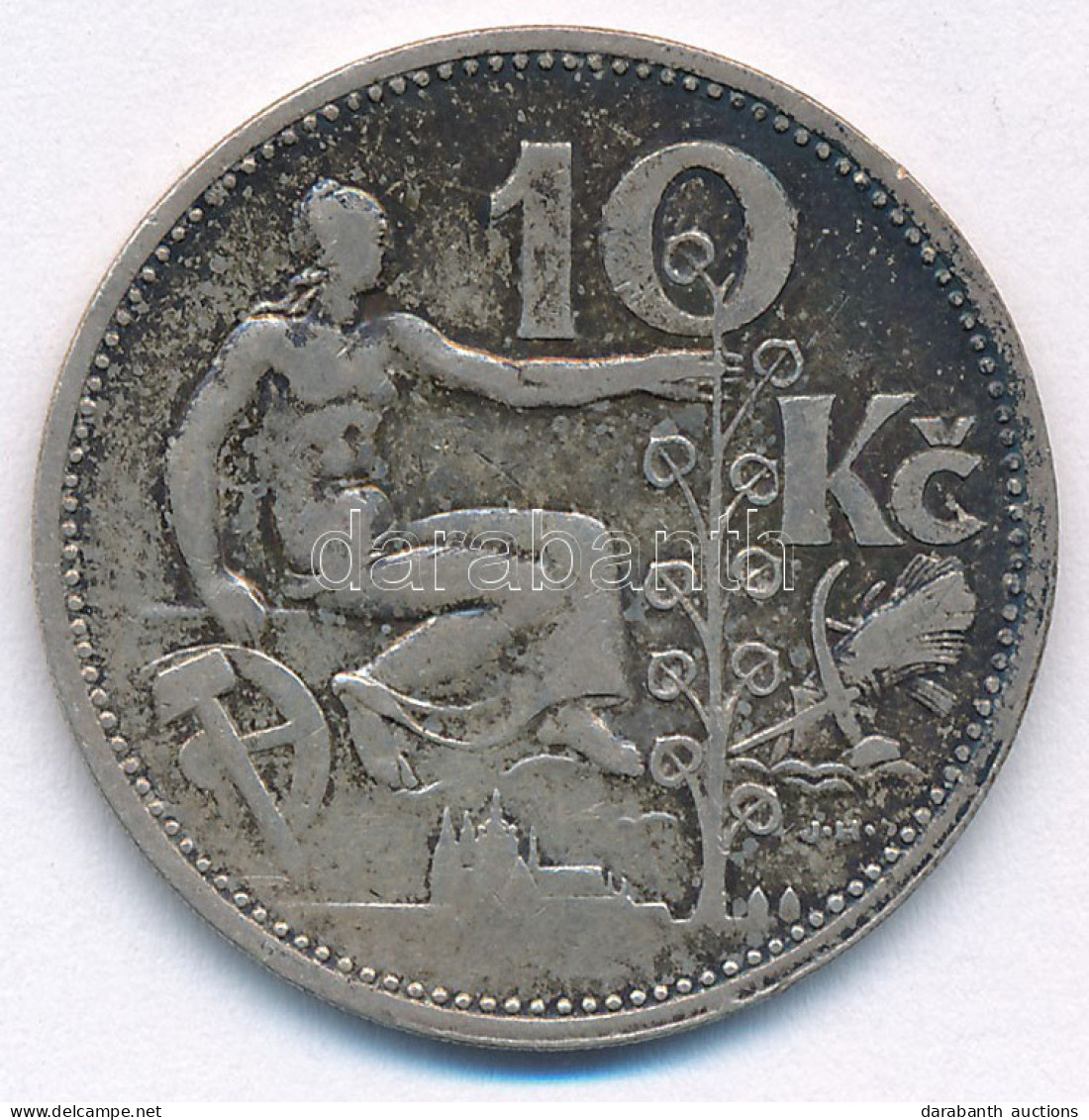 Csehszlovákia 1932. 10K Ag T:VF Patina  Czechoslovakia 1932. 10 Korun Ag C:VF Patina - Unclassified