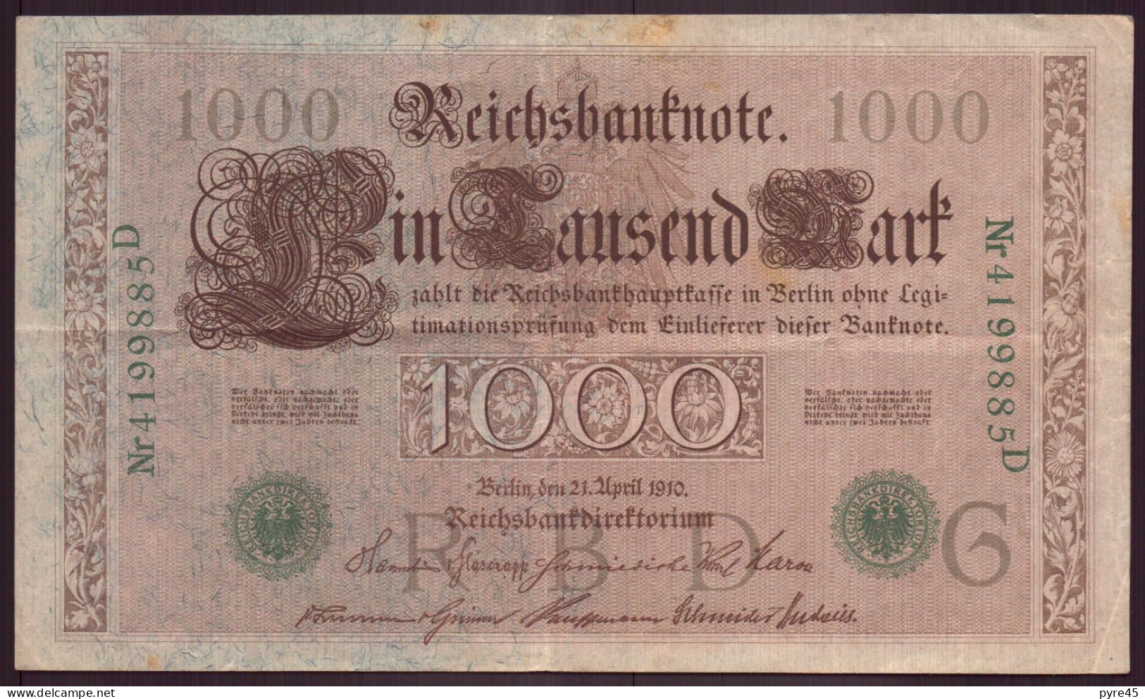 Allemagne, Billet De 1000 Mark, 1910 - 1000 Mark