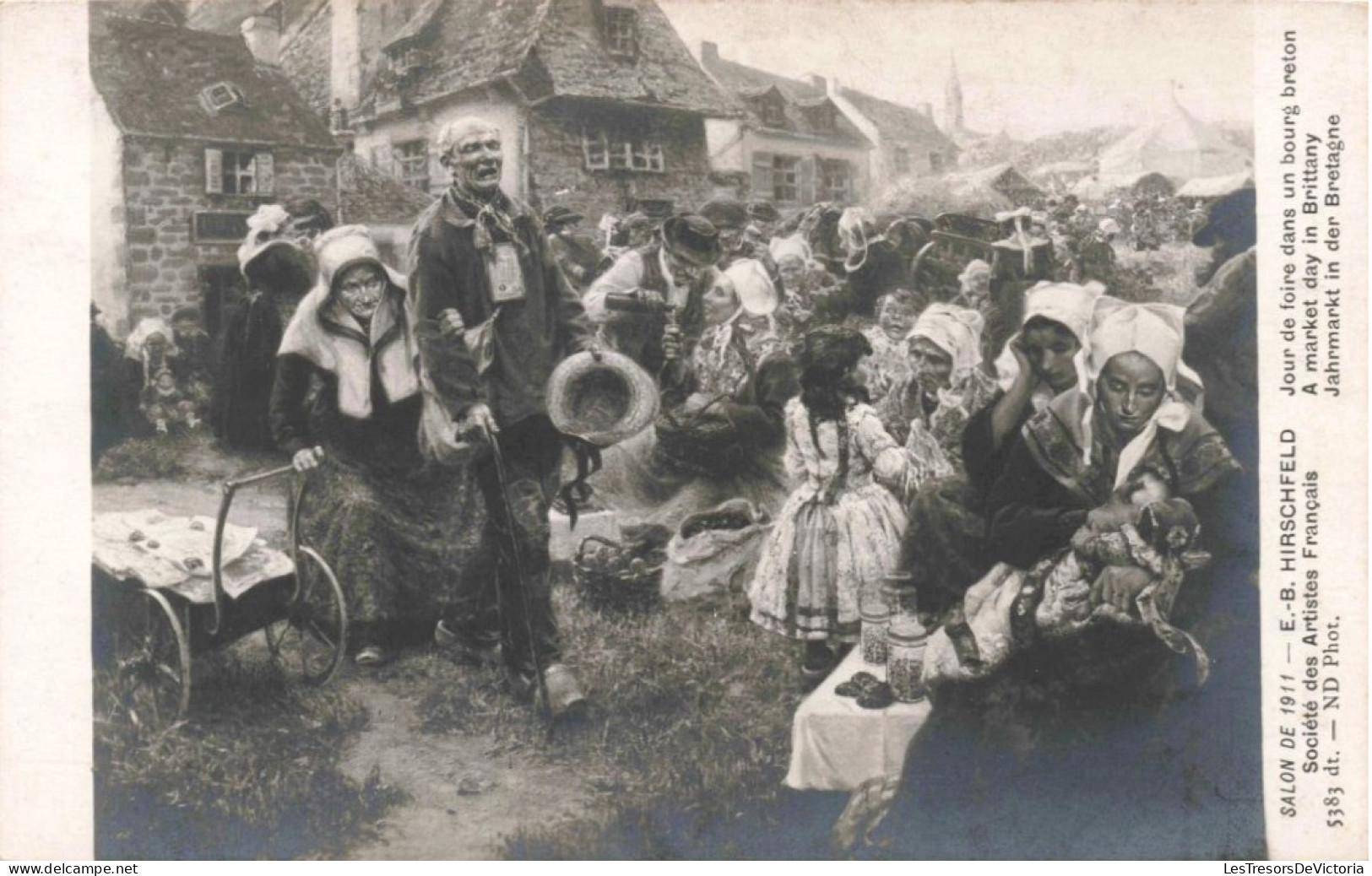 MUSEE - Société Des Artistes Français - Jour De Foire Dans Bourg Breton - EB Hirschfeld - Animé - Carte Postale Ancienne - Musées