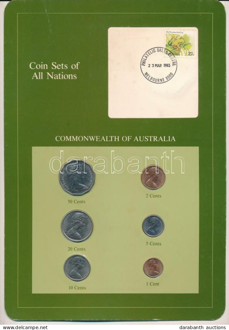 Ausztrália 1982-1984. 1c-50c (6xklf), "Coin Sets Of All Nations" Forgalmi Szett Felbélyegzett Kartonlapon T:UNC Australi - Sin Clasificación