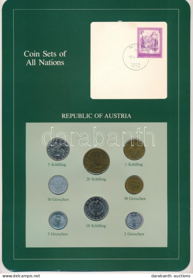 Ausztria 1982. 2gr-20Sch (8xklf), "Coin Sets Of All Nations" Forgalmi Szett Felbélyegzett Kartonlapon T:UNC Austria 1982 - Non Classificati