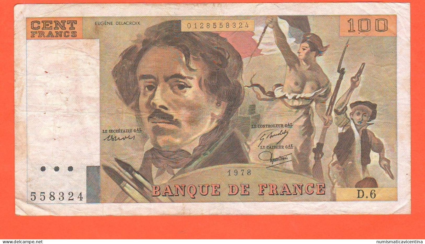 Francia France 100 Francs 1978 Delacroix ( 1° ) - 100 F 1978-1995 ''Delacroix''