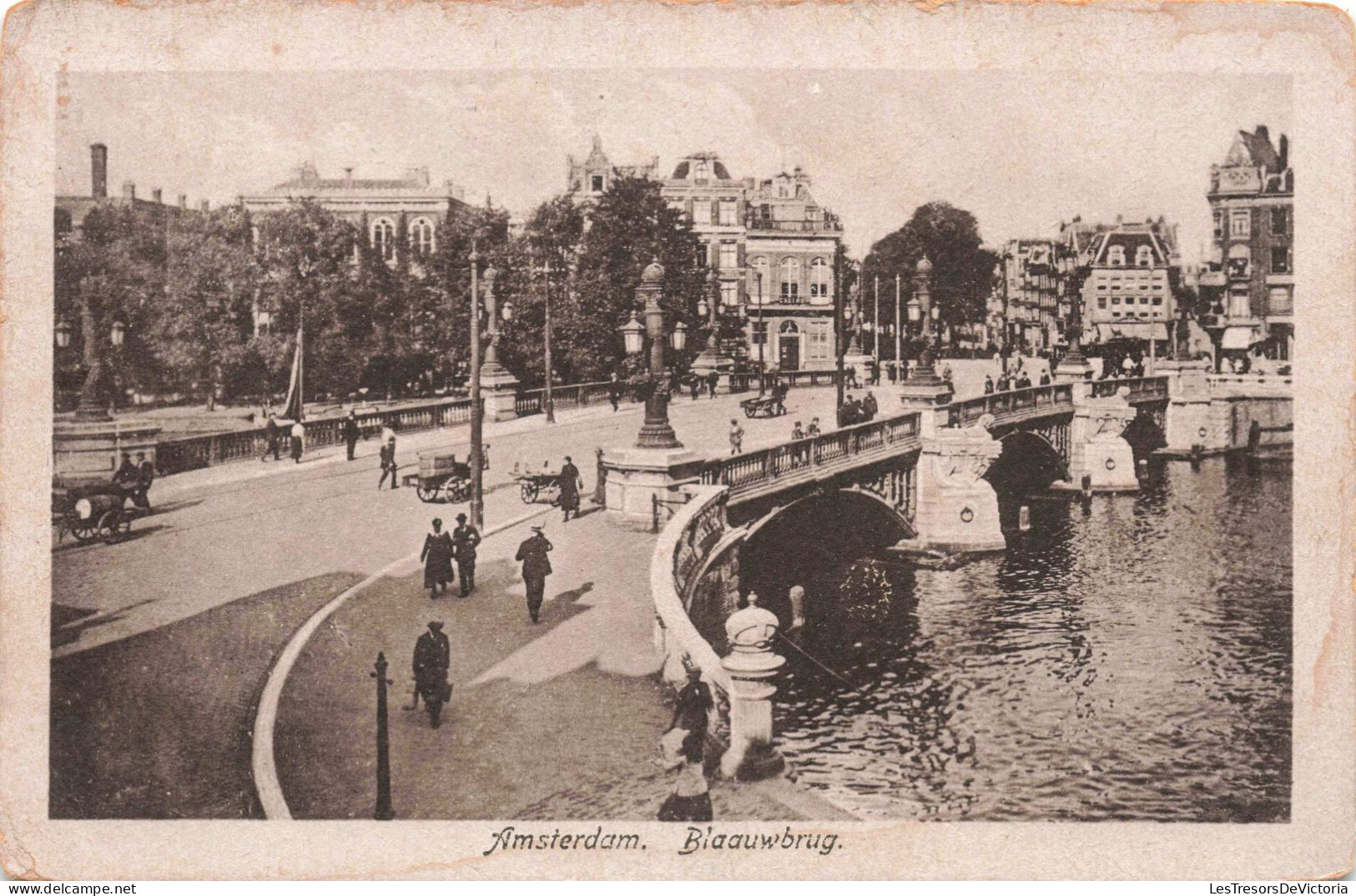 PAYS-BAS - Amsterdam - Blaauwbrug - Animé - Carte Postale Ancienne - Amsterdam