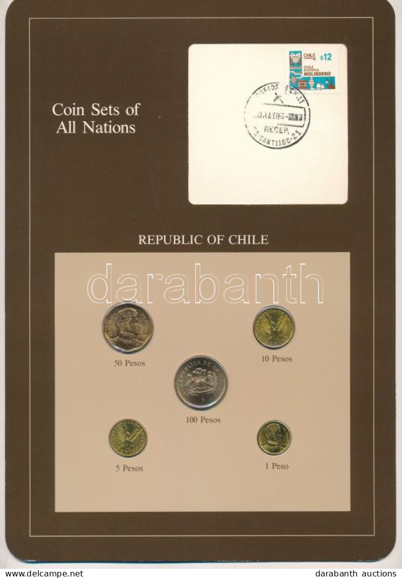 Chile 1982-1986. 1P - 100P (5xklf), "Coin Sets Of All Nations" Forgalmi Szett Felbélyegzett Kartonlapon T:UNC Kis Patina - Unclassified