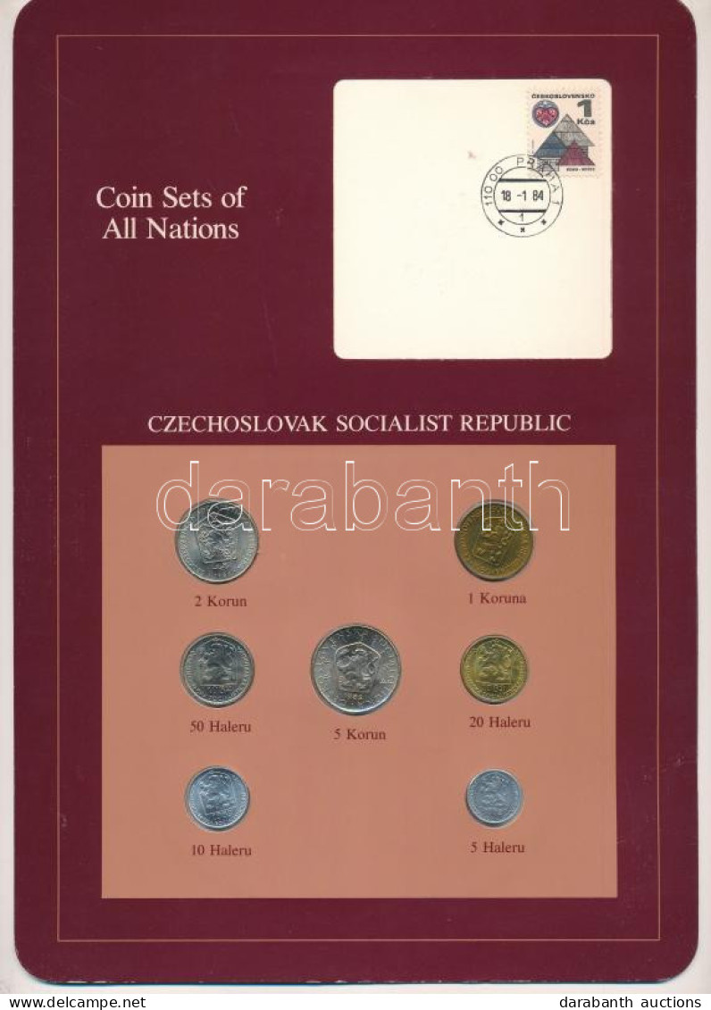 Csehszlovákia 1978-1983. 5h-5K (7xklf), "Coin Sets Of All Nations" Forgalmi Szett Felbélyegzett Kartonlapon T:UNC Czecho - Zonder Classificatie