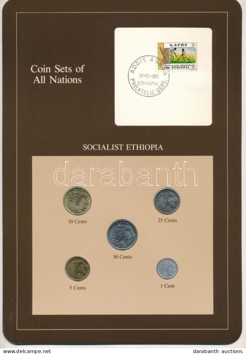 Etiópia ~1977. 1c - 50c (5xklf), "Coin Sets Of All Nations" Forgalmi Szett Felbélyegzett Kartonlapon T:UNC Patina Ethiop - Non Classificati