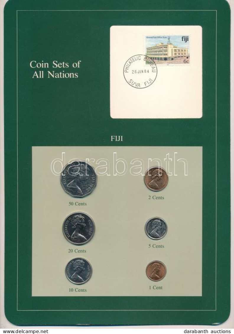 Fidzsi 1981-1982. 1c-50c (6xklf), "Coin Sets Of All Nations" Forgalmi Szett Felbélyegzett Kartonlapon T:UNC Patina Fiji  - Ohne Zuordnung