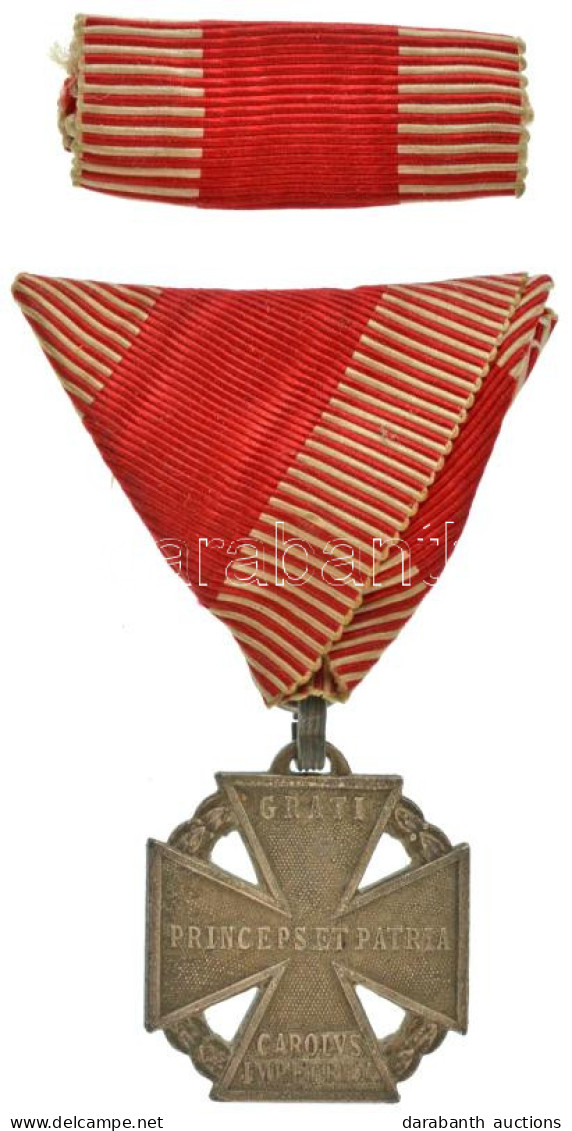 1916. "Károly-csapatkereszt" Zn Kitüntetés Mellszalagon, Szalagsávval T:XF Hungary 1916. "Charles Troop Cross" Zn Decora - Non Classés