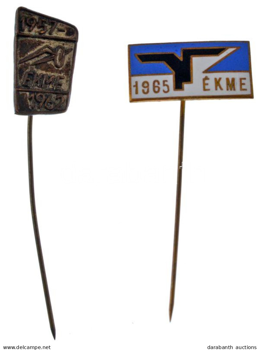 1962. "ÉKME (Építőipari és Közlekedési Műszaki Egyetem) 1957-1962" Ezüstözött Bronz Kitűző (16x9mm) + 1965. "ÉKME (Építő - Ohne Zuordnung