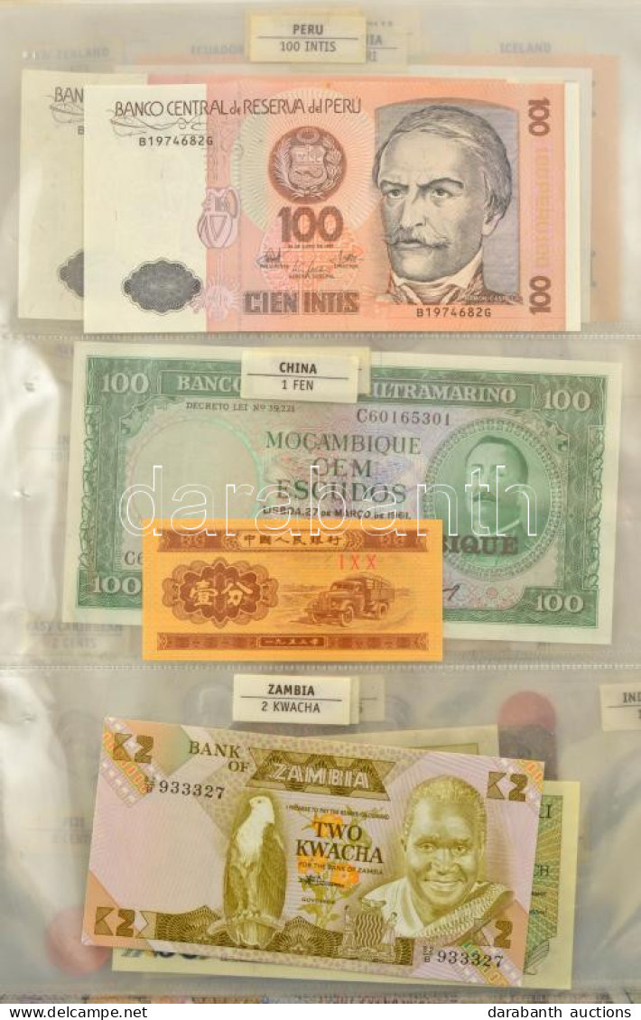 Vegyes, Különböző Országokból Származó Külföldi Bankjegy (15db) és érme (24db) Tétel "Münzen Und Banknoten" Háromgyűrűs  - Unclassified