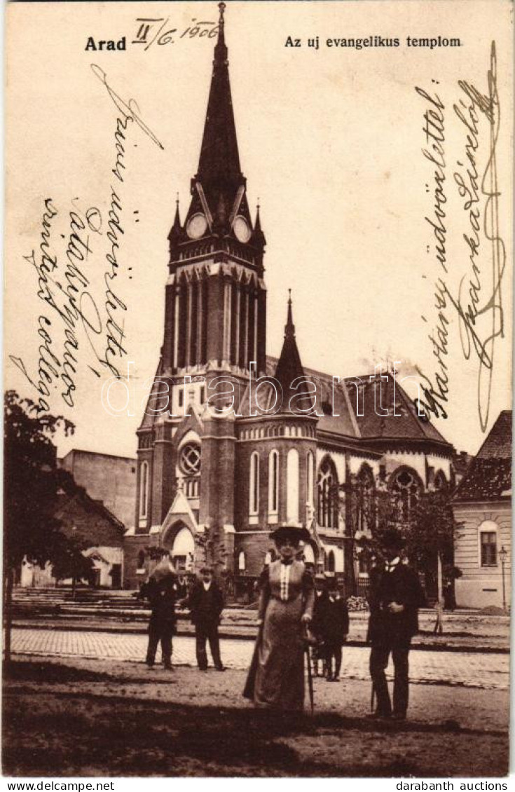 T2/T3 1906 Arad, Az új Evangélikus Templom. Kerpel Izsó Kiadása / The New Lutheran Church - Sin Clasificación