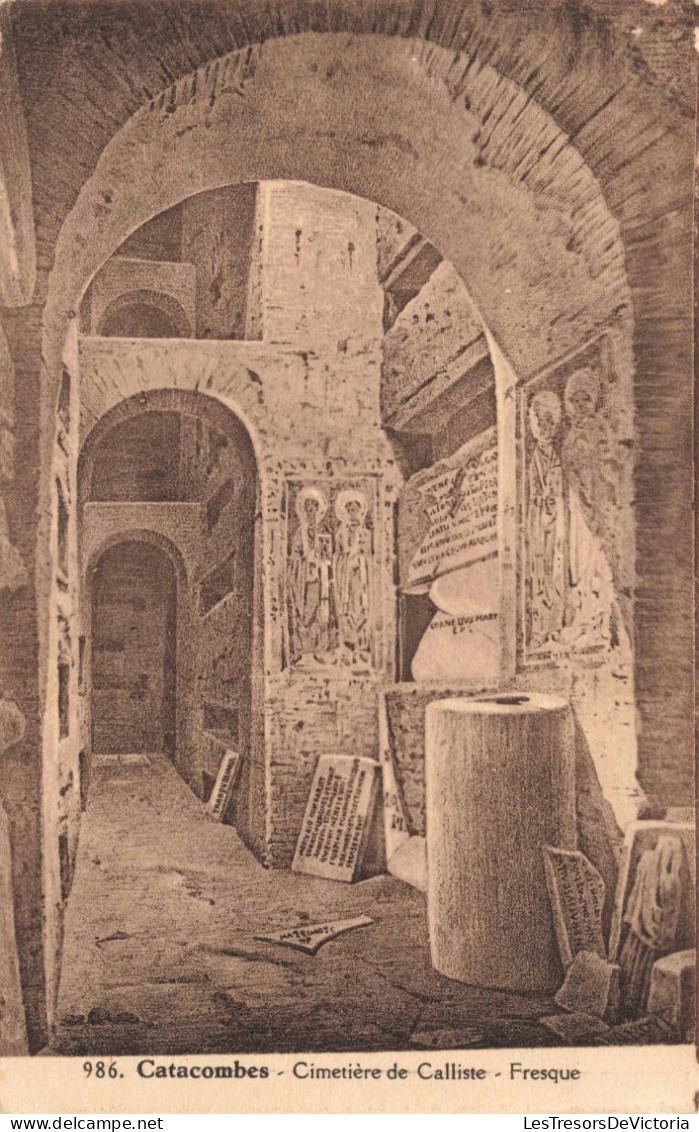 ITALIE - Rome - Catacombes - Fresque - Cimetière De Calliste - Carte Postale Ancienne - Otros Monumentos Y Edificios