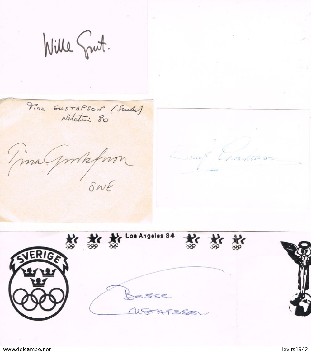 JEUX OLYMPIQUES - AUTOGRAPHES DE MEDAILLES OLYMPIQUES - CONCURRENTS DE SUEDE - - Authographs