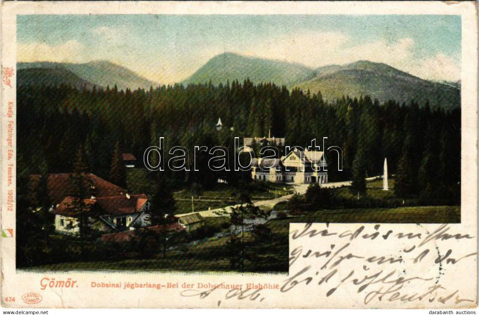T3 1902 Dobsina, Dobschau; Gömör. Dobsinai Jégbarlang. Feitzinger Ede 1902/12. 474. Auto-Chrom / Bei Der Dobschauer Eish - Ohne Zuordnung