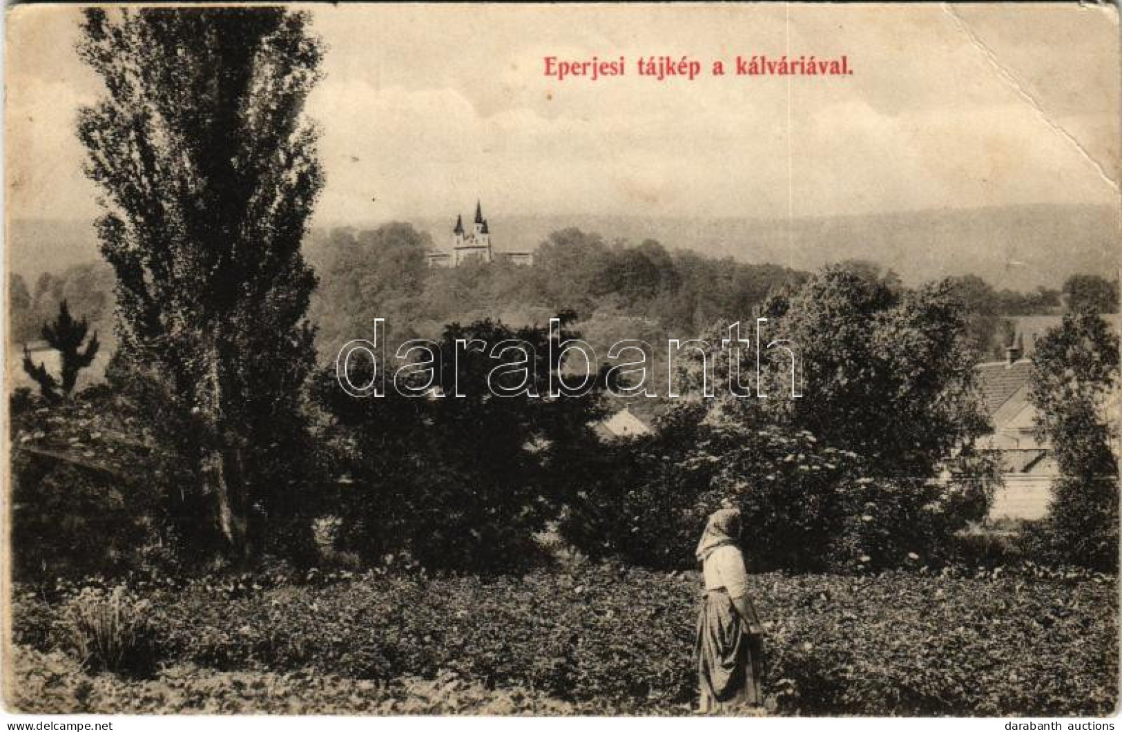 * T3 Eperjes, Presov; Tájkép A Kálváriával. Fénynyomat Divald Műintézetéből / General View With Calvary (EB) - Ohne Zuordnung