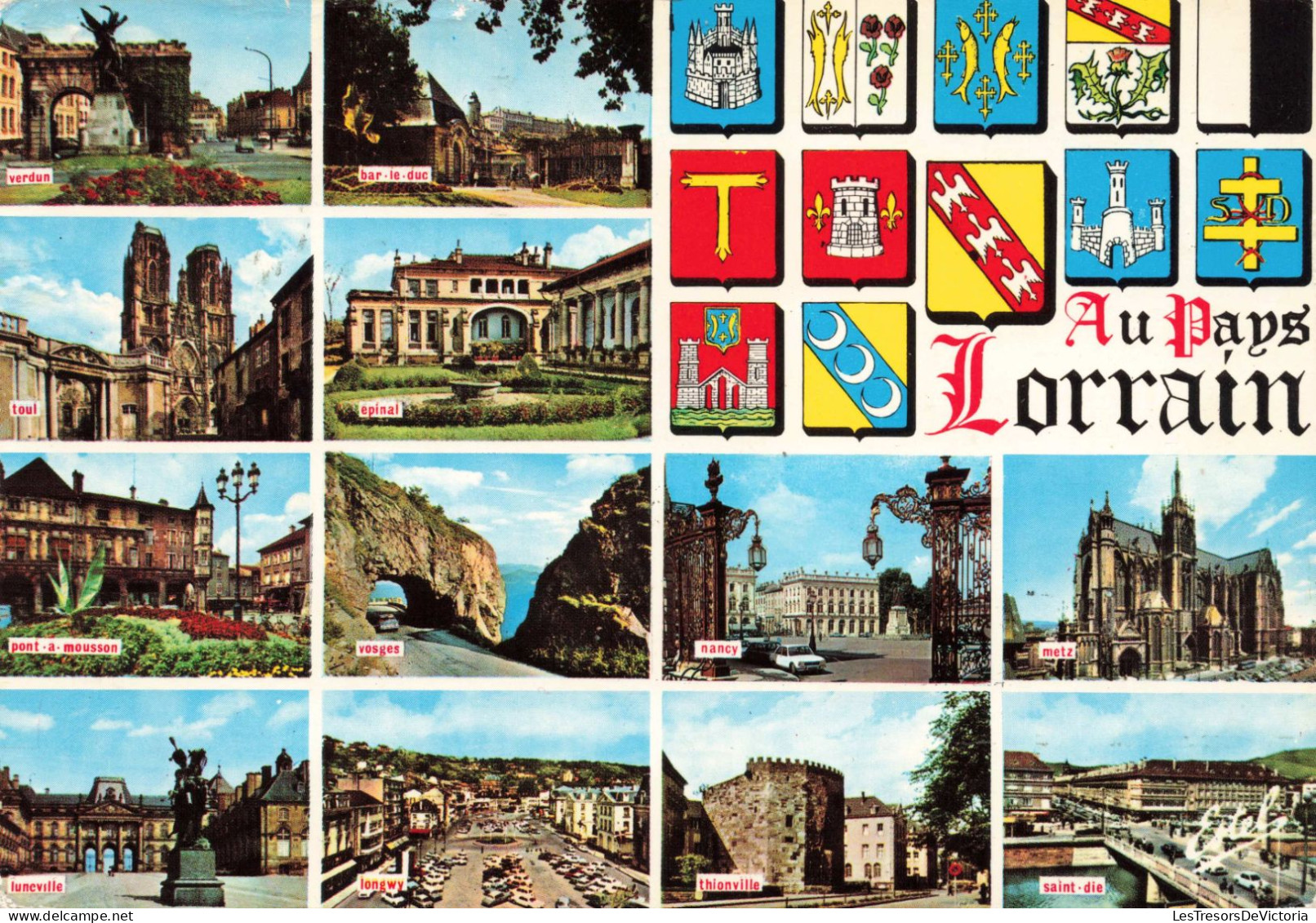 FRANCE - Au Pays Lorrain - Armoiries Des Villes  - Colorisé - Carte Postale Ancienne - Lorraine