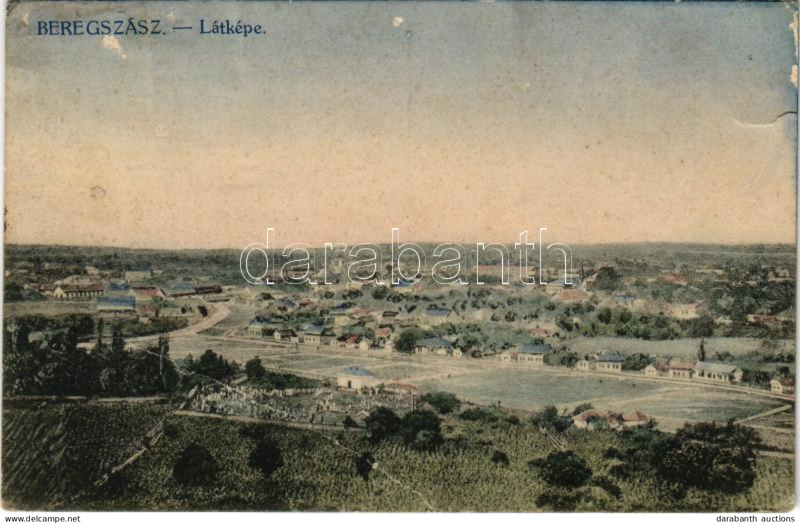 * T3 Beregszász, Beregovo, Berehove; Látkép / General View (szakadás / Tear) - Unclassified