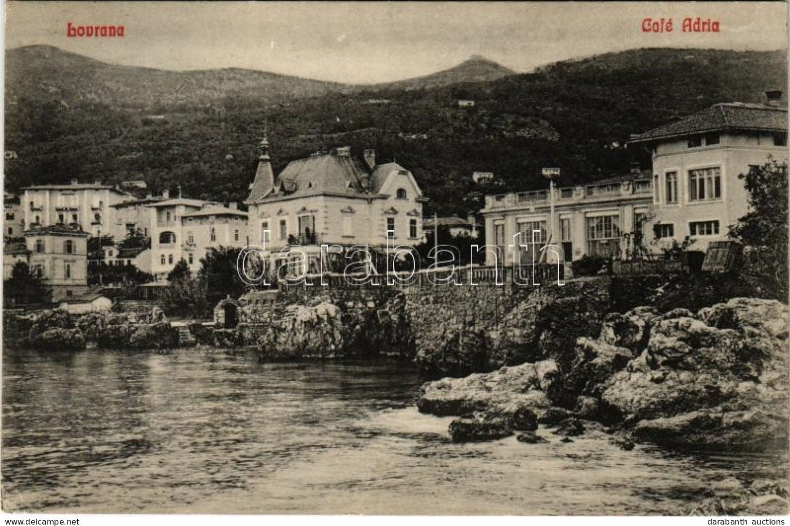 T2/T3 1910 Lovran, Lovrana; Café Adria, Hotels (EK) - Sin Clasificación