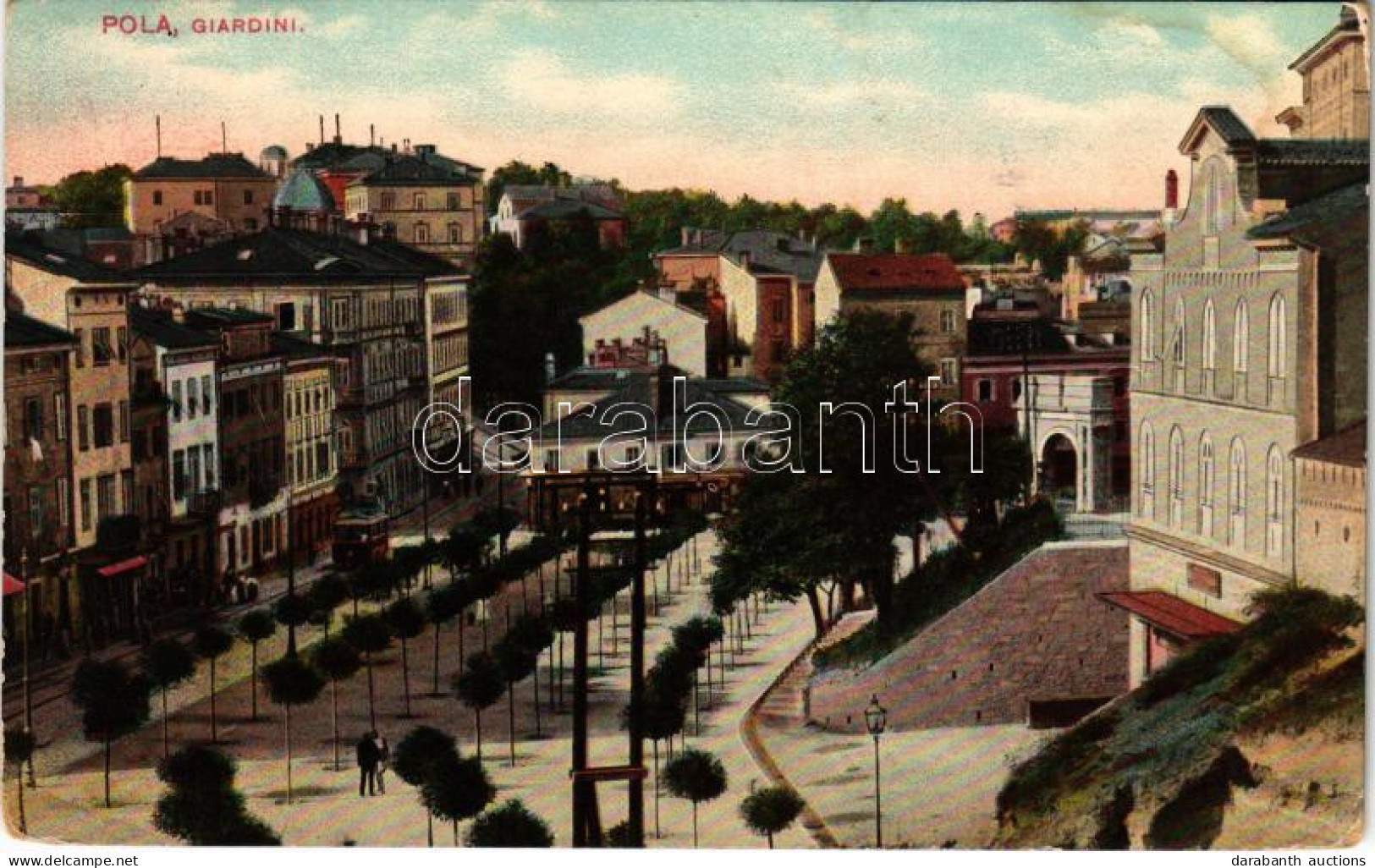 T2/T3 Pola, Pula; Giardini / Garden And Tram / Park és Villamos. Josef König K.u.K. Kriegsmarine Maschinenquartiermeiste - Ohne Zuordnung