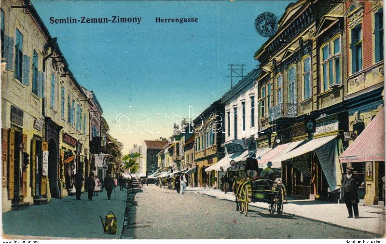 * T2/T3 Zimony, Semlin, Zemun; Herrengasse / Úri Utca, üzletek / Street View, Shops - Unclassified