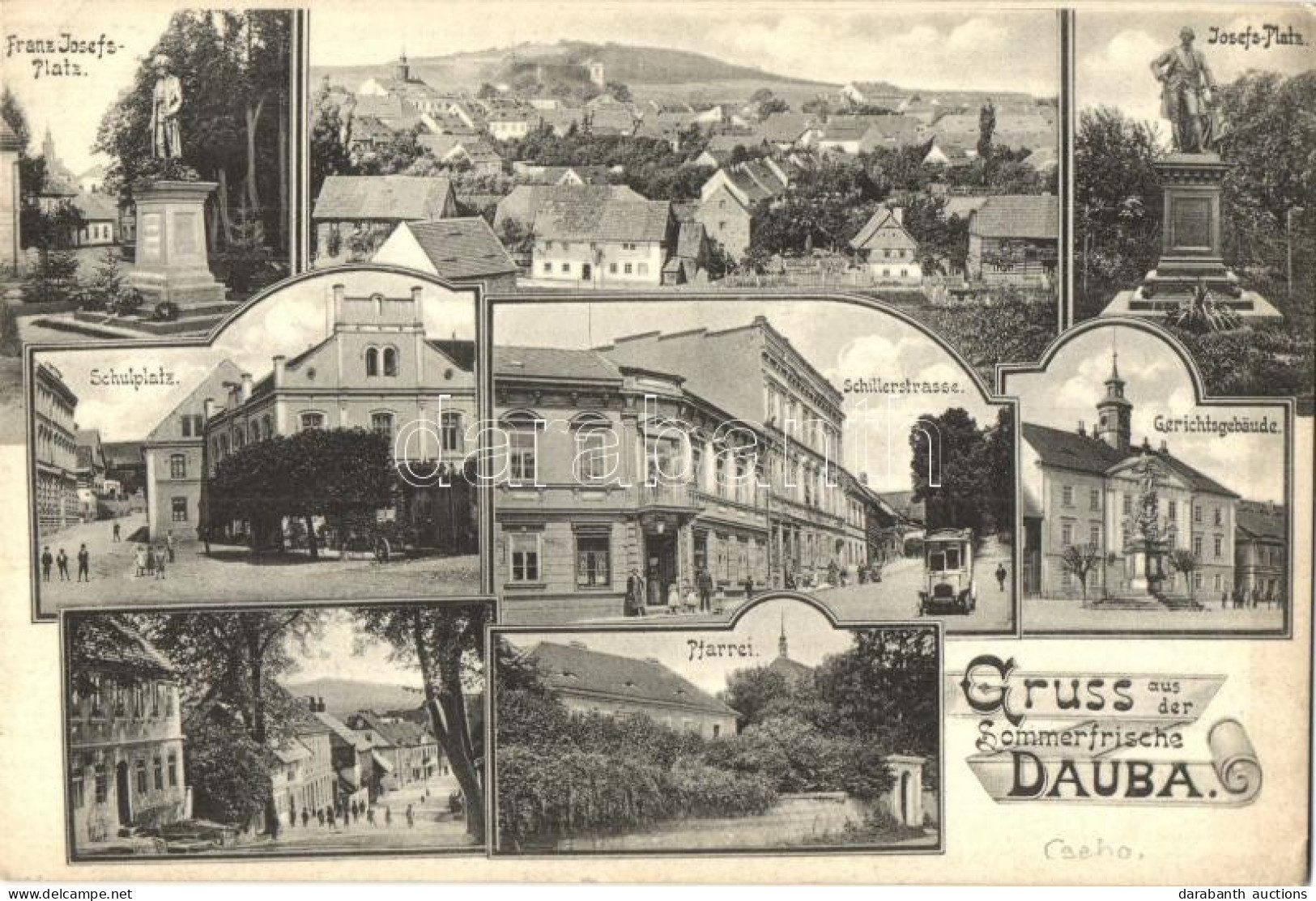 ** T2 Dubá, Dauba; Josefs-Platz, Gerichtsgebaude, Pfarrei, Schillerstrasse, Schulplatz / Square, Monument, Street View,  - Sin Clasificación