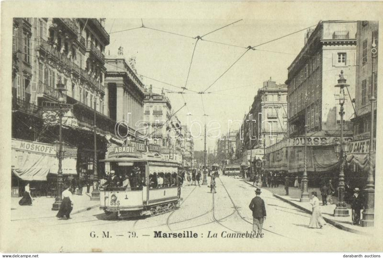 ** T1 Marseille, La Cannebiere, Moskoff / Street View With Shops And Tram - Non Classés