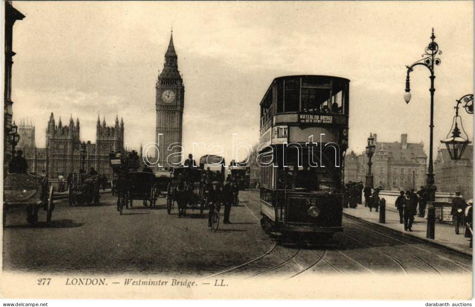 ** T2 London, Westminster Bridge, Double-decker Tram / Emeletes Villamos A Westminster Hídon - Unclassified