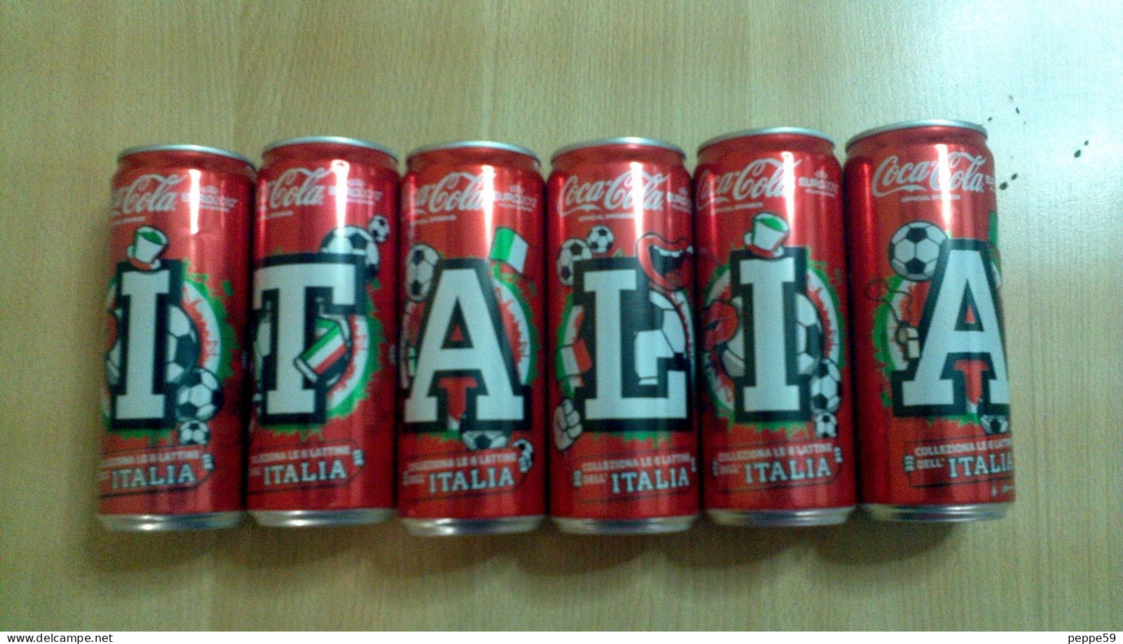 Lattina Italia - Coca Cola - 330 Ml. - Italia Europei 2012 6 Pz. Serie Completa - Scatole E Lattine In Metallo