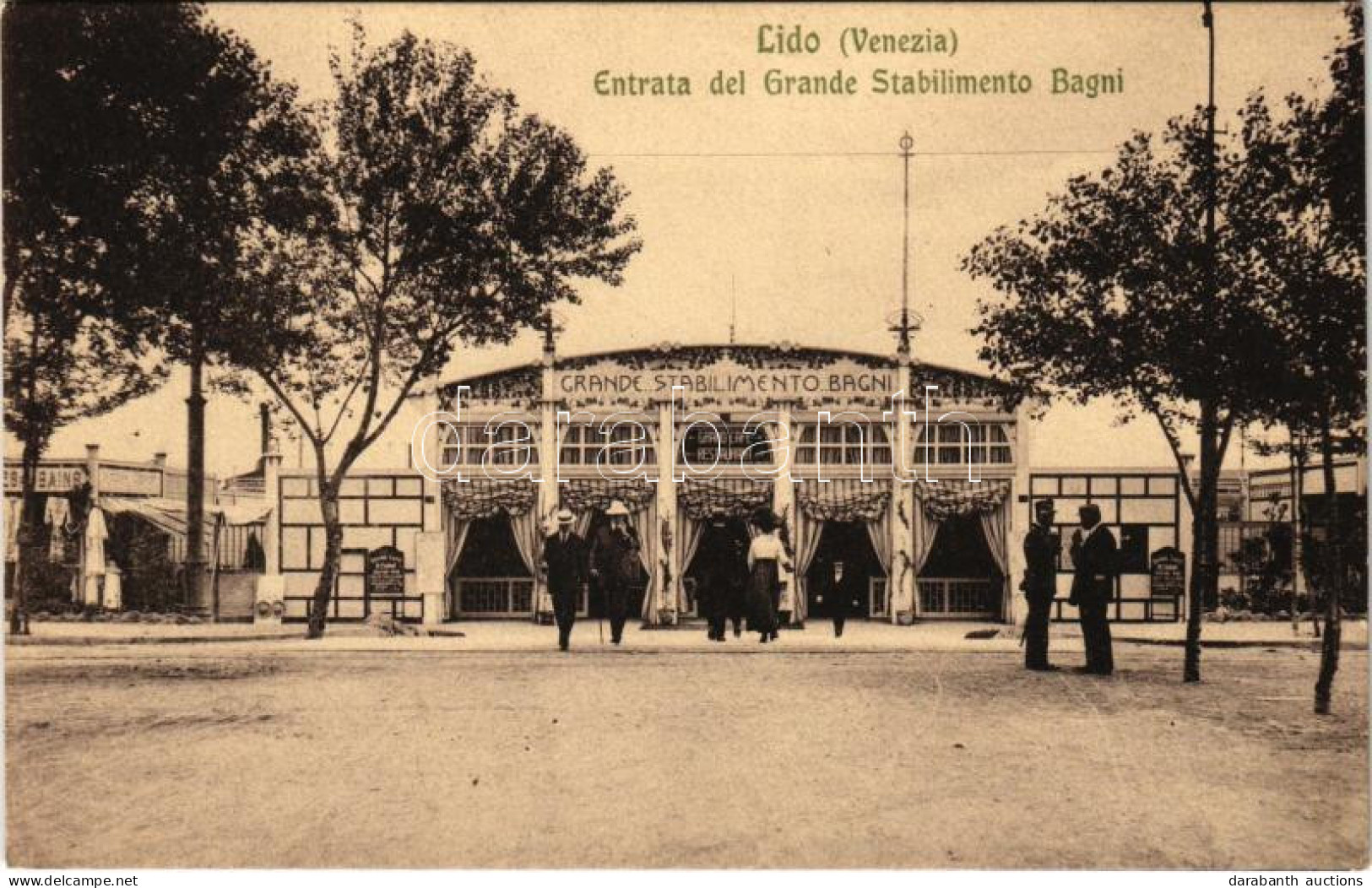 ** T2/T3 Venezia, Venice; Lido, Entrata Del Grande Stabilimento Bagni / Bejárat A Nagy Fürdőbe / Entrance To The Baths ( - Non Classés