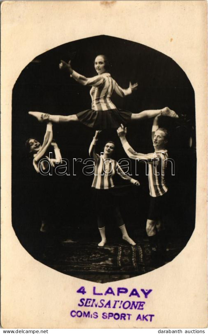 ** T2 4 Lapay Sensatione Comis Sport Akt / Cirkuszi Aktobaták / Circus Acrobats. Photo - Unclassified