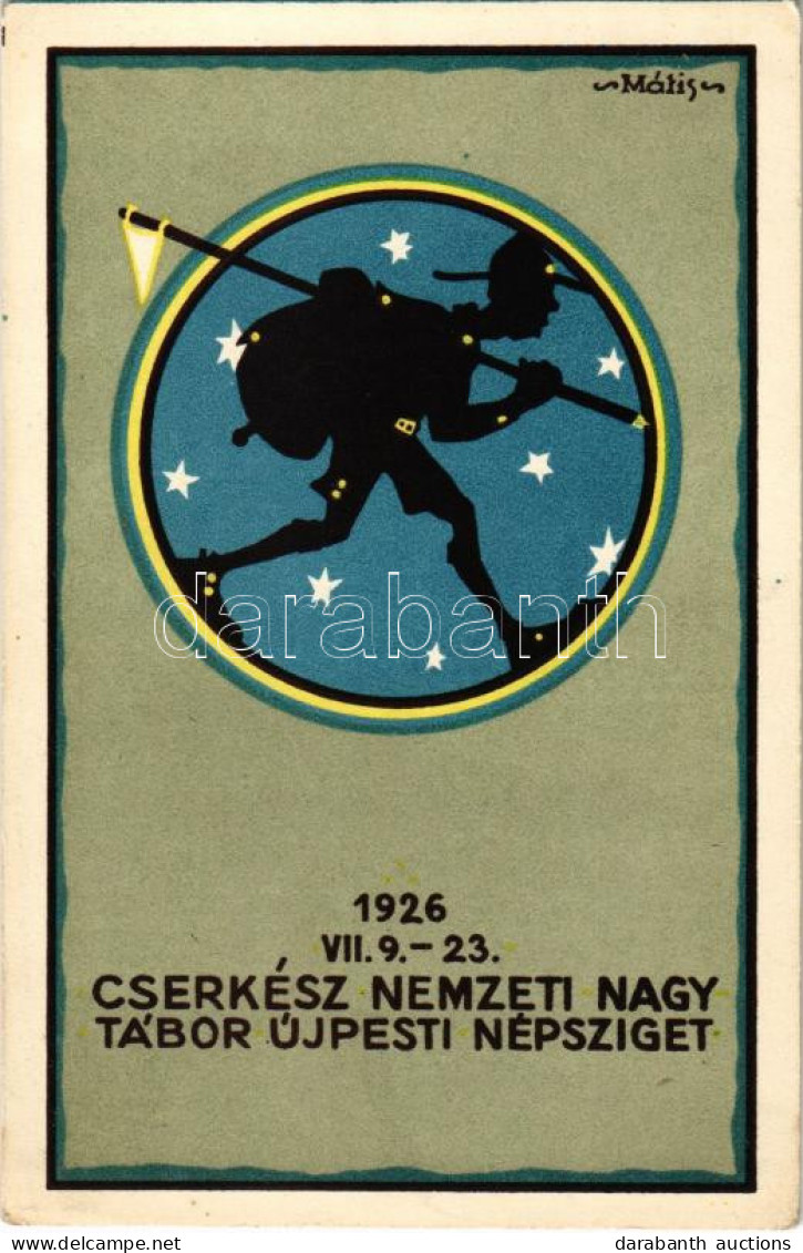 ** T2/T3 1926 Cserkész Nemzeti Nagy Tábor Az Újpesti Népszigeten / Hungarian National Boy Scout Camping Festival S: Máti - Unclassified