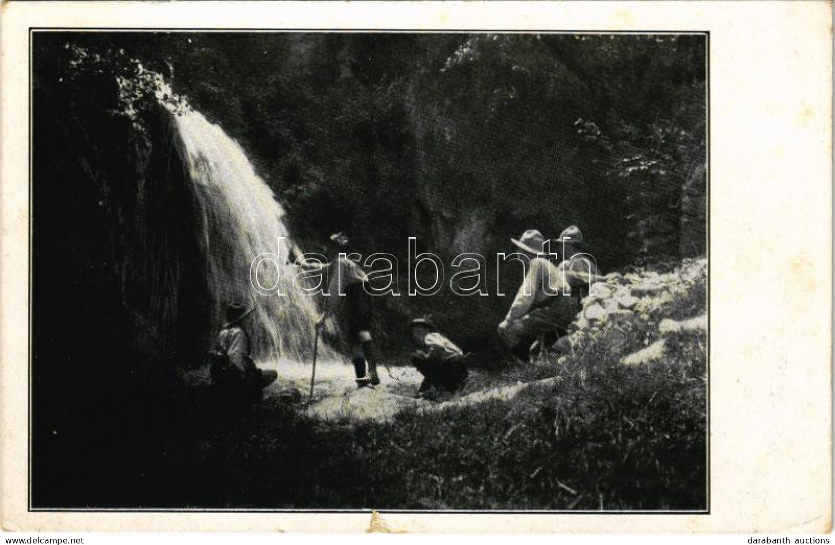 T3 1929 Lillafüred, Szinvai Kis Vízesés, Cserkészek / Hungarian Scouts (szakadás / Tear) - Ohne Zuordnung