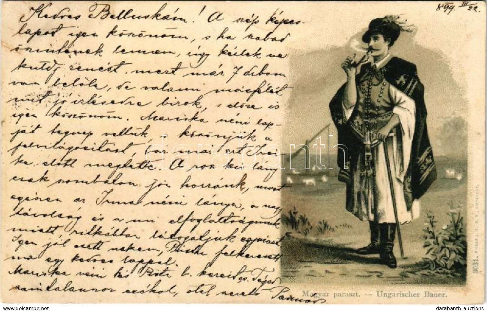 T2/T3 1899 (Vorläufer) Magyar Paraszt, Magyar Folklór / Ungarischer Bauer / Hungarian Folklore Art Postcard, Peasant Man - Ohne Zuordnung