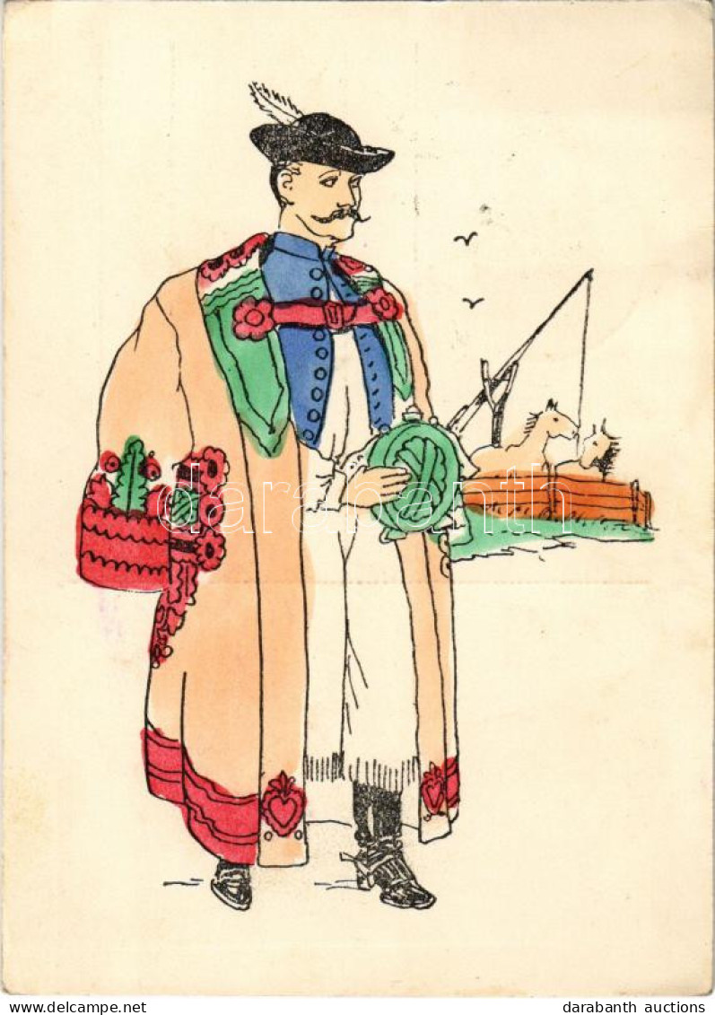 T2/T3 1938 Hortobágyi Népviselet. Magyar Folklór Művészlap / Hungarian Folklore Art Postcard (EK) - Zonder Classificatie