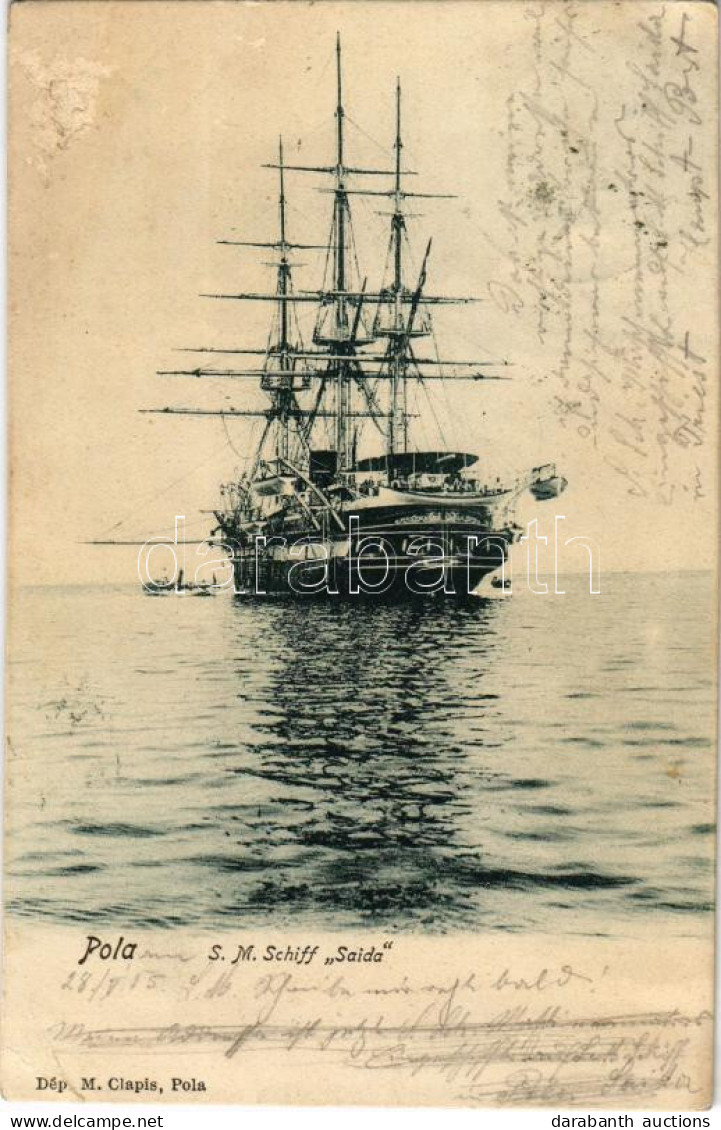 T3/T4 1905 Pola, K.u.K. Kriegsmarine S.M.S. Saida Korvette / SMS SAIDA Cs. és Kir. Haditengerészeti Korvettje / Austro-H - Sin Clasificación
