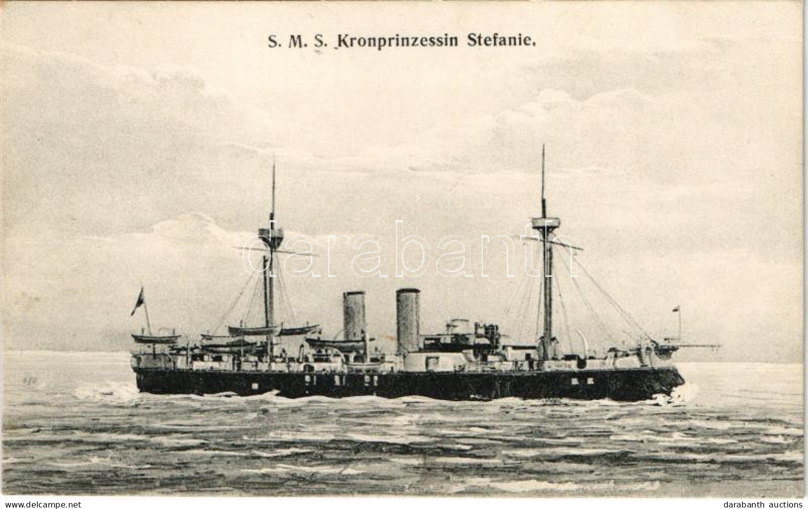 ** T1 K.u.K. Kriegsmarine SMS Kronprinzessin Erzherzogin Stephanie (Stefanie) (later SMS Ersatz Gamma). G. Fano Pola 190 - Sin Clasificación