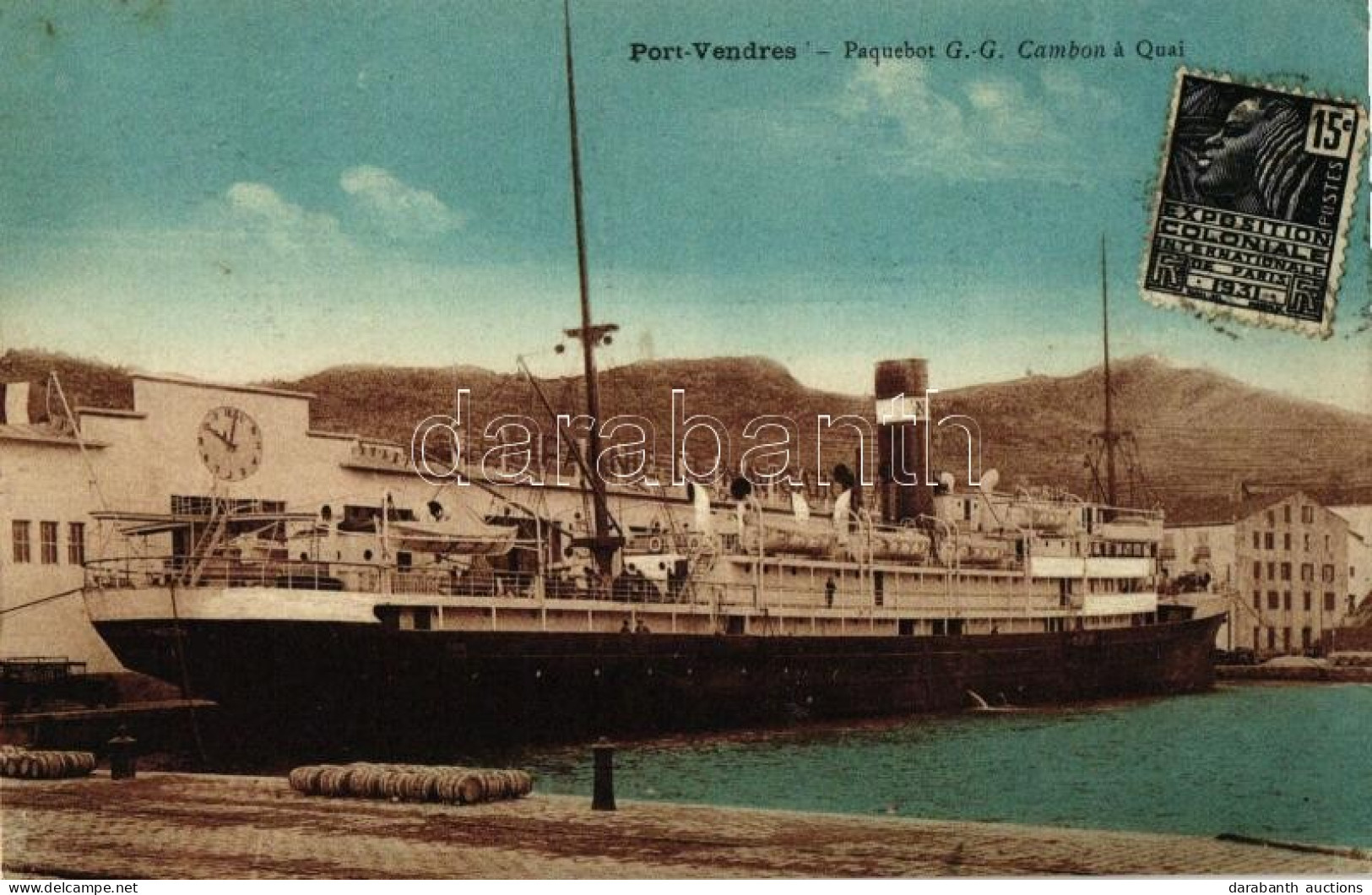 T2/T3 Port-Vendres, Paquebot G.G. Cambon A Quai, Compagnie Di Navigation / Steamship 'Gouverneur General Cambon', Shippi - Non Classés