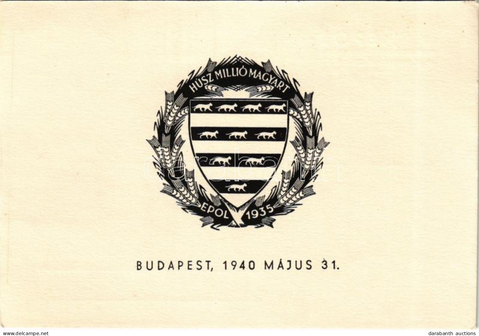 ** T2/T3 Húsz Millió Magyart EPOL 1935. A Budapesti Egészségpolitikai Társaság Propaganda Reklámlapja / Budapest Health  - Sin Clasificación