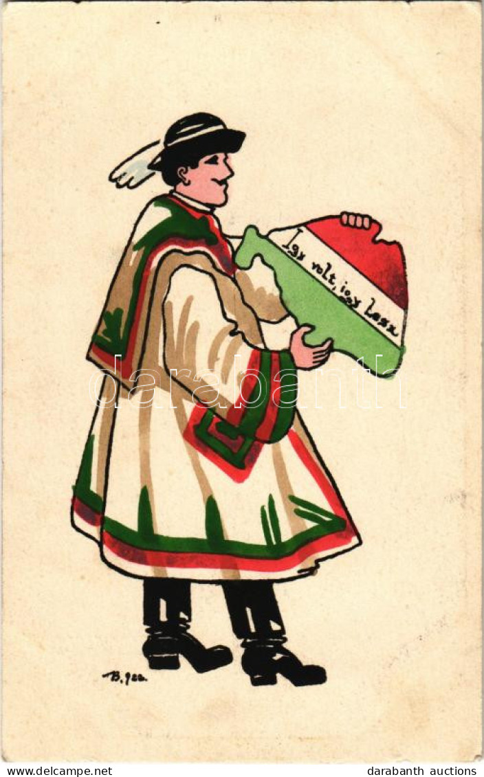 * T2 1922 Így Volt, így Lesz! Kézzel Festett Irredenta / Hungarian Hand-painted Irredenta Propaganda - Sin Clasificación