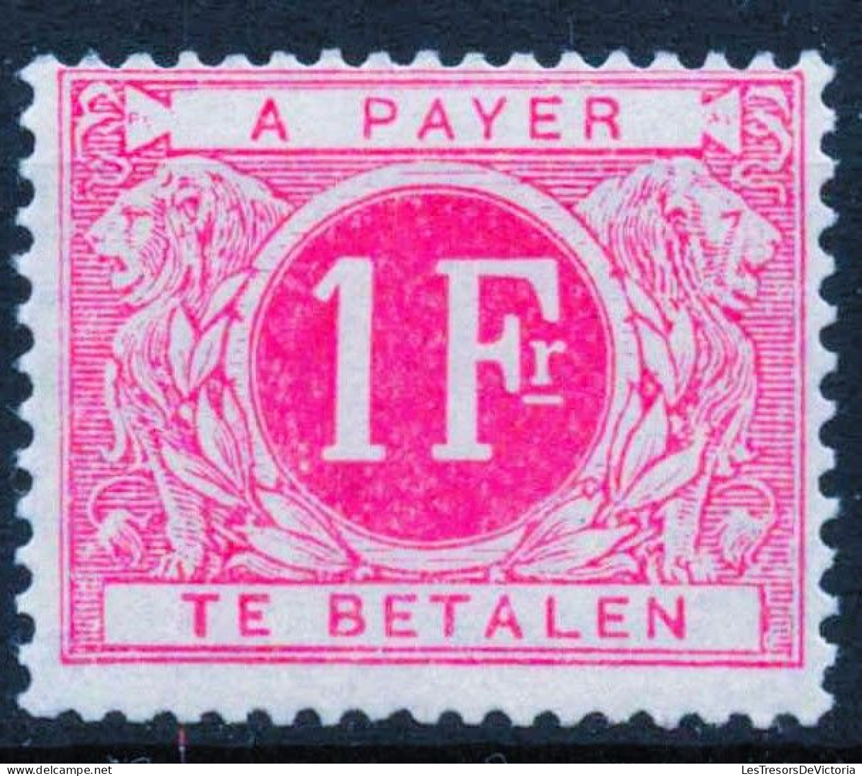 Timbres - Belgique - 1895 - Timbres Taxe - COB TX 10** - 1F Rose - Cote 73 - Francobolli