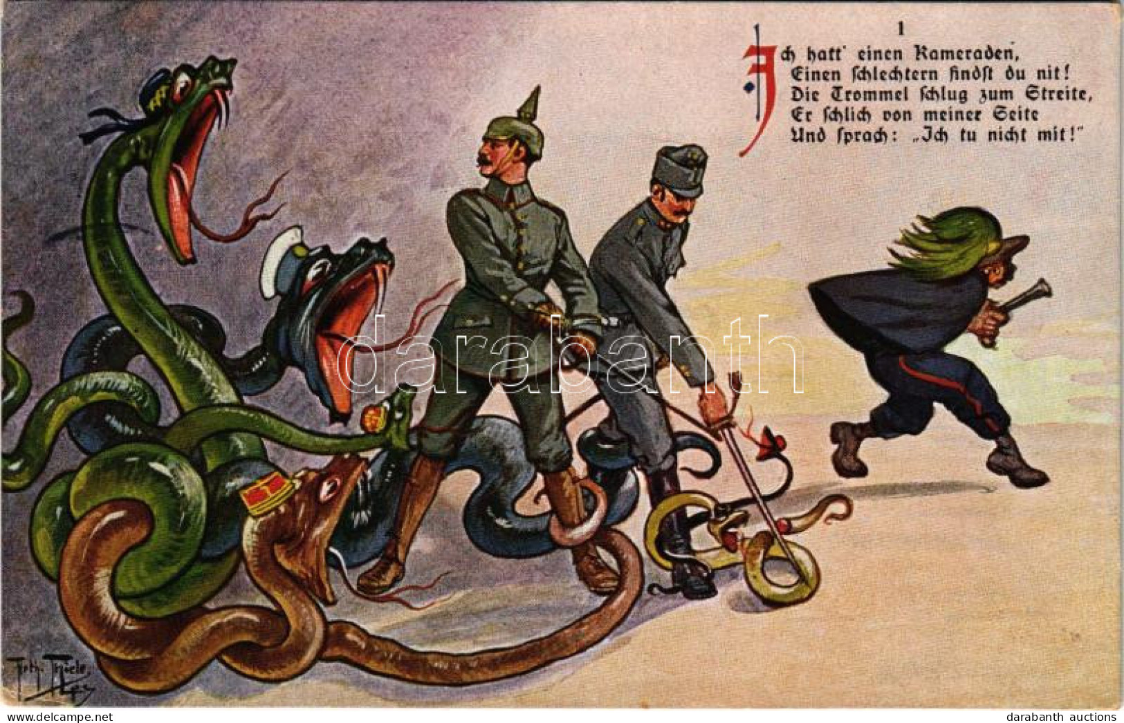T2/T3 1916 Der Schlechte Kamerad / WWI German And Austro-Hungarian K.u.K. Military, Viribus Unitis Propaganda Art Postca - Sin Clasificación