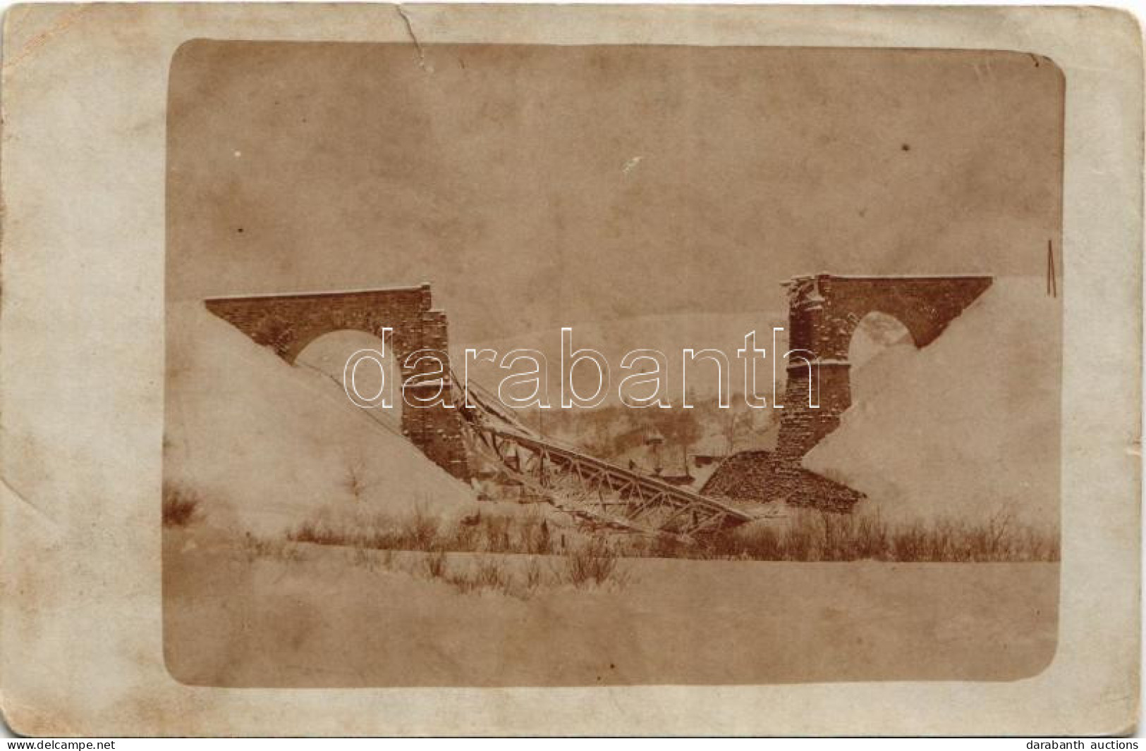 * T3 Első Világháborúban Felrobbantott Vasúti Híd / WWI K.u.k. Military, Blown Up Railway Bridge. Photo (EM) - Non Classés