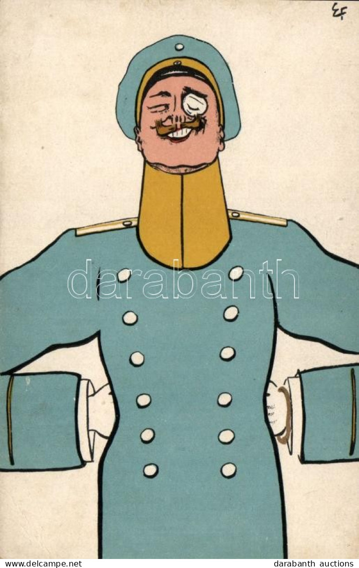 ** T2/T3 German Military Officer, Art Postcard Signed E.F. (EK) - Non Classificati