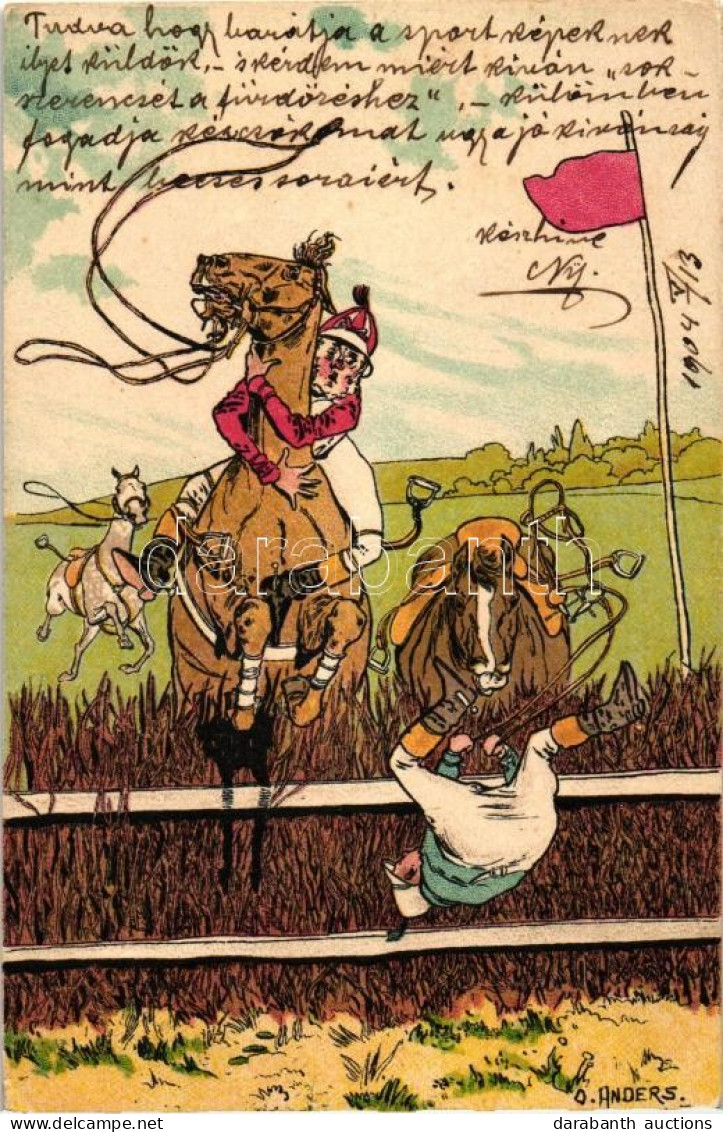 T2/T3 Horse Race, Accident Humour, A.S.V. Serie Alt England, Litho S: O. Anders (EK) - Non Classés