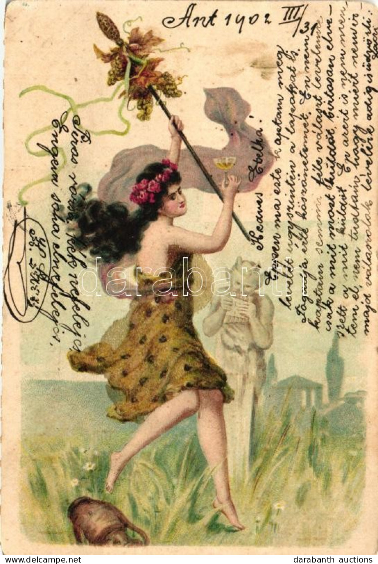 T2/T3 Antique Style Litho Art Postcard With Real Pearl Decoration (slightly Worn Edges) - Unclassified