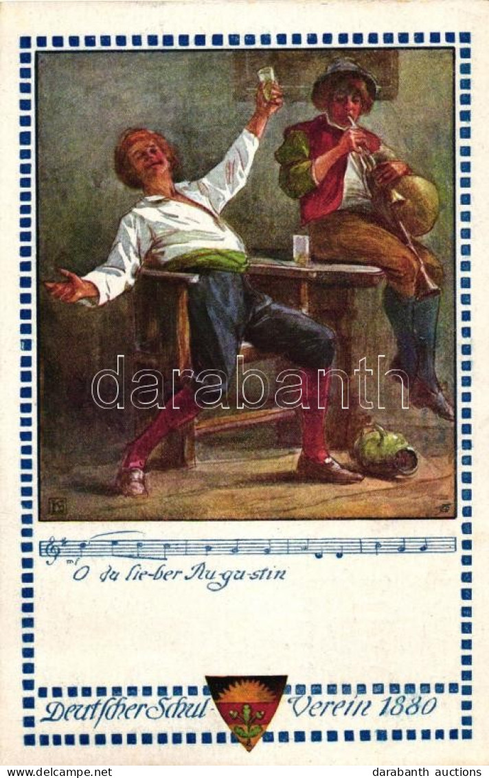 T2/T3 German Art Postcard, Beer, Music Sheet, Deutscher Schulverein Karte Nr. 377. (EK) - Ohne Zuordnung