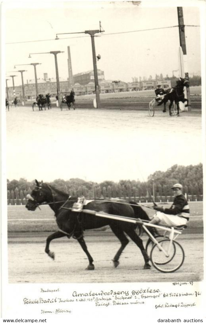 ** T2/T3 1941 Amateur Lóverseny Budapesten; Fotó Faragó, Újpest / Amateur Horse Race In Budapest, Hungary, Photo - Ohne Zuordnung