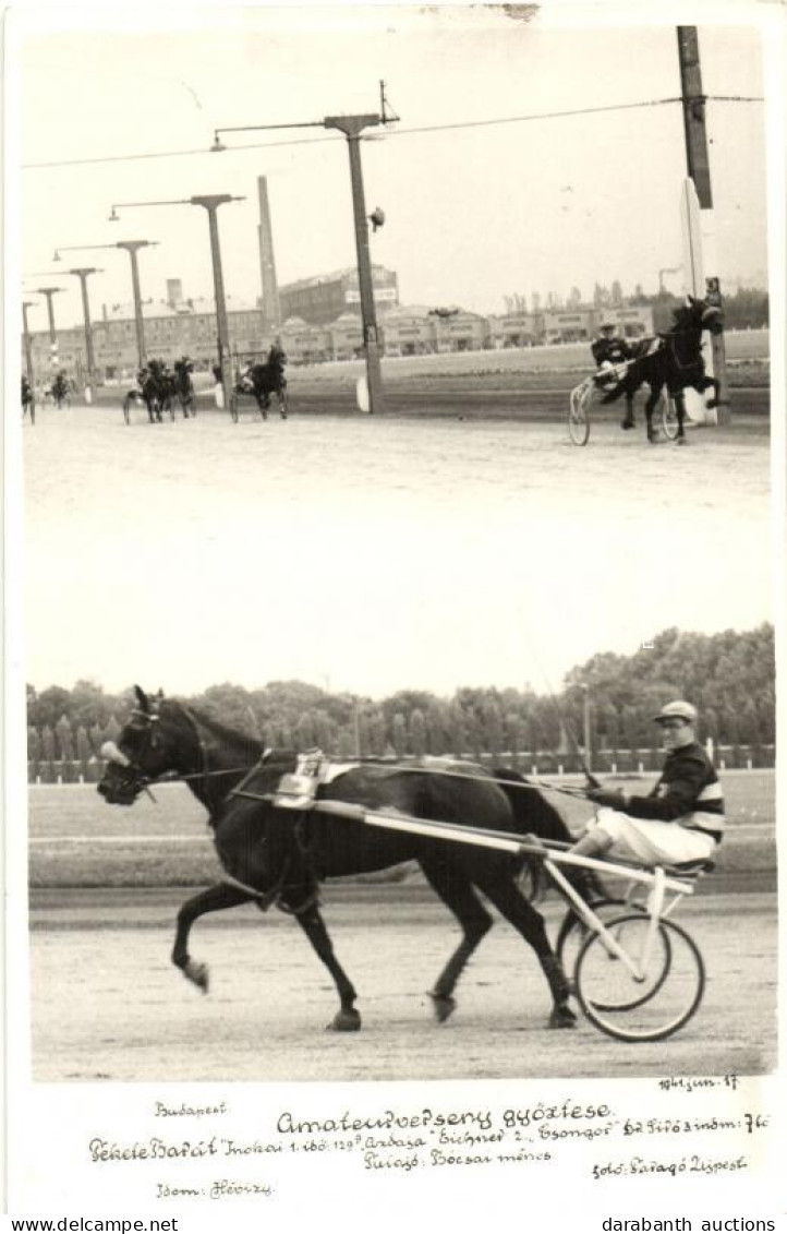 ** T2/T3 1941 Amateur Lóverseny Budapesten; Fotó Faragó, Újpest / Amateur Horse Race In Budapest, Hungary, Photo - Unclassified